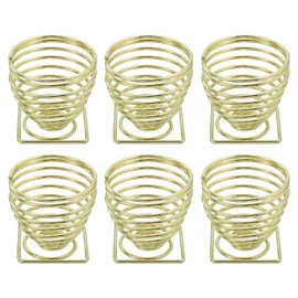 uxcell 6Pcs Air Plant Holder, Makeup Sponge Drying Holder Rack, Tabletop Air Fern Display Stand, Makeup Beauty Egg Dry Stand for Dressing Table Home Decoration, Gold (55x55x55mm)