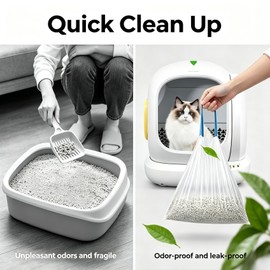 75PCS Cat Litter Bags for Self Cleaning Cat Litter Tray, Litter Tray Liners with Carry Handle, Replacement Cat LitterTray Liners Poop Bags for Automatic Cat Litter Box