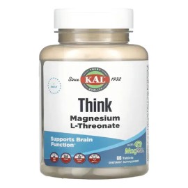 Suplemento Nutricional L-Treonato de Magnesio 2000mg 60 Tablets Sin Sabor Kal                                                                         