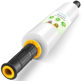 TICONN Rollo de película elástica elástica, 1000 pies, resistencia industrial, 15 pulgadas de ancho, envoltura de plástico transparente con asas para embalaje de paletas, envío y movimiento