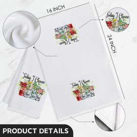 Inspirational Motivational Gifts Kitchen Towels, Today I Choose Faith Hope Love Joy Floral Hand Towels for Bathroom Decor, Daily Affirmations for Women Dish Tea Towels for Kitchen Decor, 16x24 Inch