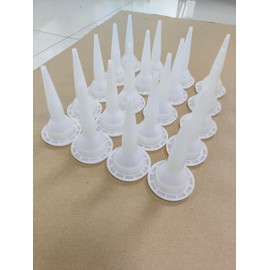 Caulking Nozzle for Caulk Gun, Reusable Silicone Caulk Nozzle Applicator Durable Epoxy Piston Caulk Cap (White-20pieces)