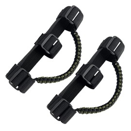 Roll Bar Grab Handles for UTV&ATV Roll Cage Bar Handles Paracord for 1.5"-2" Bars,Compatible with Polaris RZR,Kawasaki Mule,Honda Pioneer,Can Am,etc, 2 Pack (Black&Purple)