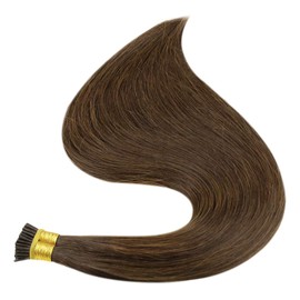 ALISY Human Hair I TIP Tip Extensions Remy Hair Color Wig Extensions 50 Pieces (16 inch, 8#)