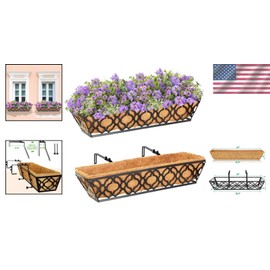 Elegant 2-Pack 24-Inch Hanging Planters with Coconut Coir for Indoor & Outdoor