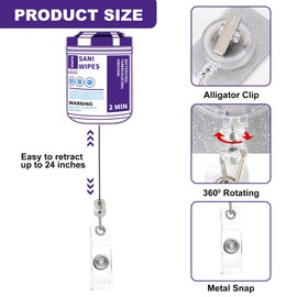 Badge Reel Holder Retractable with ID Clip, Nurse Badge Reel,Funny Badge Reel for Nurse Nursing RN Nurse LPN Medical Assistant Lab Techs MLT Cute Accessories Purple Wipe