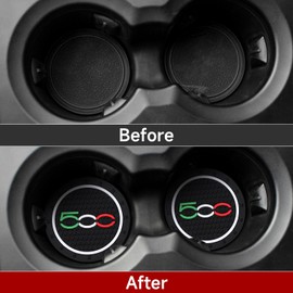 2PCS Car Coaster cup holder Compatible with FIAT 500 500E 500C 500L 500X Accessories (6.8 cm)