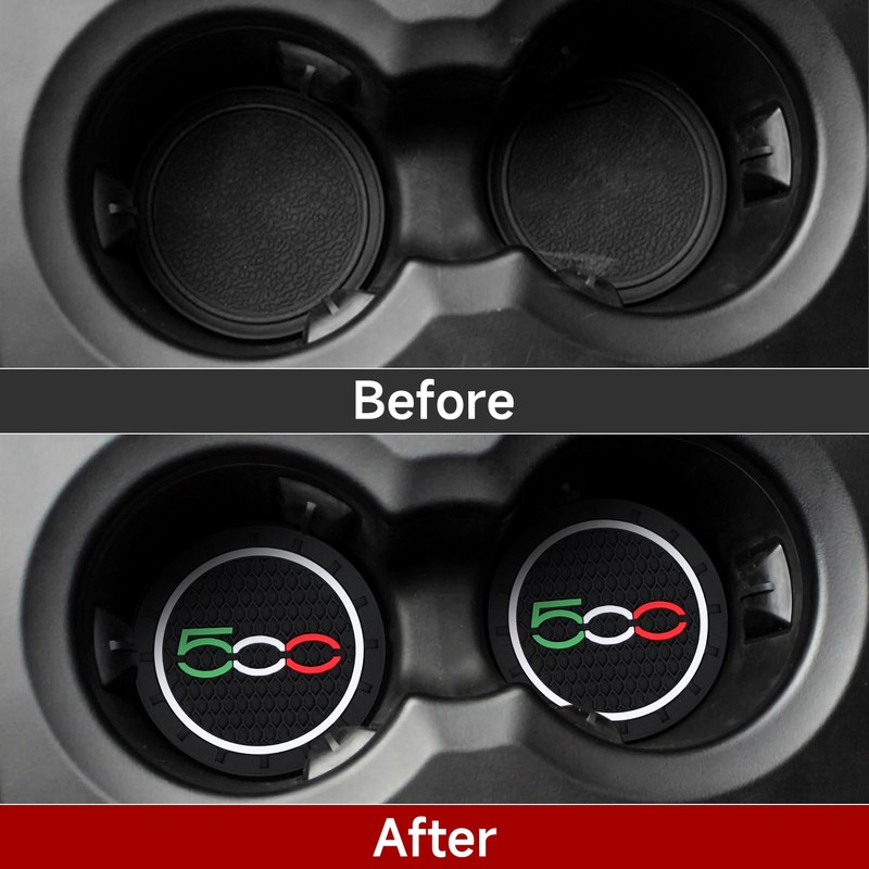 2PCS Car Coaster cup holder Compatible with FIAT 500 500E