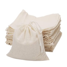 ICEYLI 30 Pcs 4 x 6 Inches Natural Unbleached Cotton Drawstring Bags Spice/Herbs/Tea/Soup Bags,Muslin Bags Sachet Bag for Home Supplies