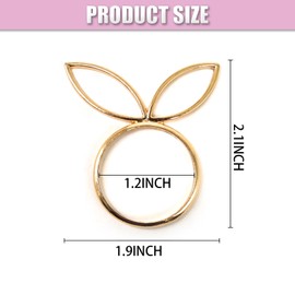 Easter Napkin Rings,4Pcs Gold Bunny Ear Shaped Napkin Ring Easter Rabbit Rings Holder Metal Bunny Pattern Easter Themed Napkin Holders for Easter Spring Dinning Wedding Holiday Table Party Decorations