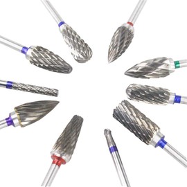 Airgoesin 10pcs/pk HP Cutting Burs Cutter Drill Polisher Tungsten Carbide Steel Grinder with 2.35mm (3/32" Inch) Shank