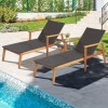 Costway 2PCS Patio Chaise Lounge Folding Reclining Beach w/4-Level Adjustable