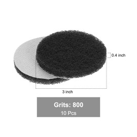 QUARKZMAN 10 Stück 3 Zoll Nylon Hoop Schleifpad 800 Körnungen Schleifschwamm Schleifpads Hoop und Loop Oberflächenkonditionierungsbohrer Schleifdisc, Grau