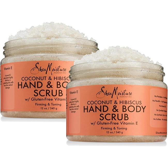 Shea Moisture Coconut & Hibiscus Hand & Body Scrub, 12 Oz, Pack of 2