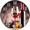 Abucaky Red Wine with Ripe Grapes Wall Clock Battery Operated