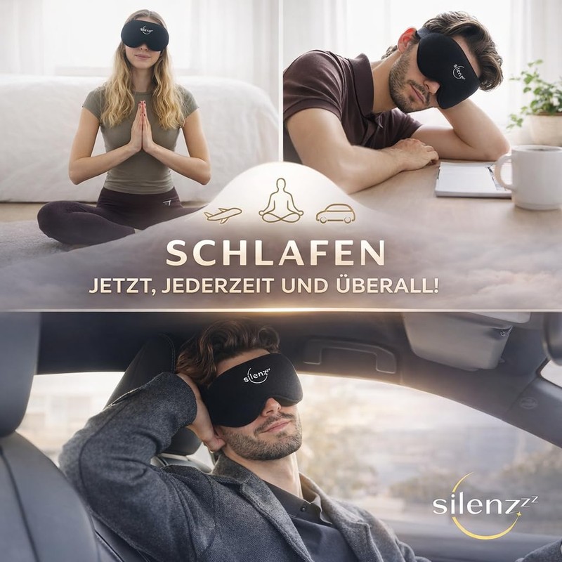 SILENZZZ Premium Sleep Mask, 3D Eye Mask for Men and