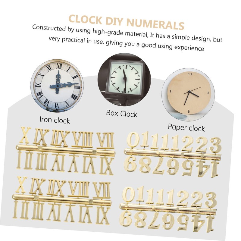 Operitacx 6pcs Clock Numerals Replacement DIY Wall Clock Parts for