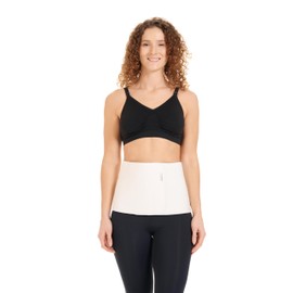 Herzmutter Abdominal Bandage After Birth Surgery - Postpartum - Support After Pregnancy Cesarean Section - Recovery - Velcro Closure - 3100 (XL, White)