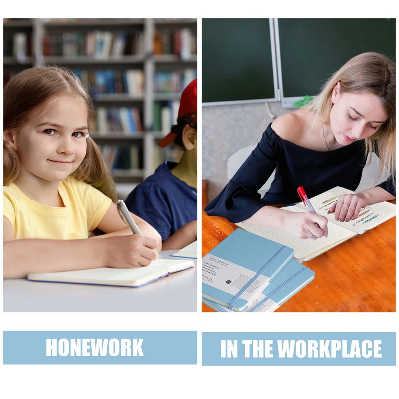 EMOMAS Lined Journal Notebook, (sky blue), 160 Pages, Medium 5.7