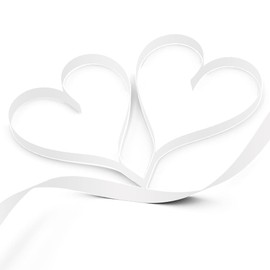 White Satin Ribbon for Gift Wrapping, Floral Bouquets, Hair, Crafts, Easter and Christmas Decor - 3/8 in x 25 Yards