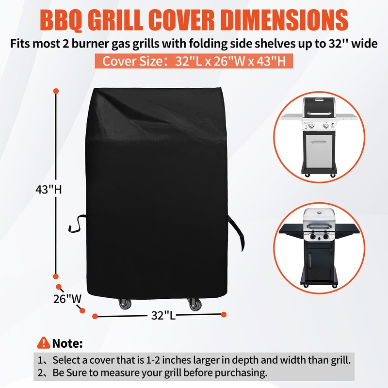 Grill Cover 30in, iCOVER Waterproof BBQ Covers for Two Burner