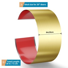 Sanbege Stainless Steel Door Kick Plate, 8" x 28" Door Push Plate, Self Adhesive Kickplate for 30" Doors Interior or Exterior (Brushed Gold)
