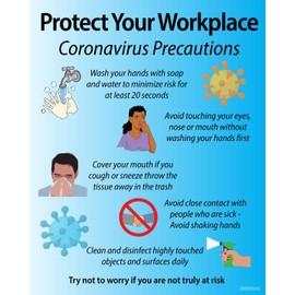 Workplace Health Safety and Awareness Poster Sign, 22" X 28" Peels and Sticks, Made in The USA