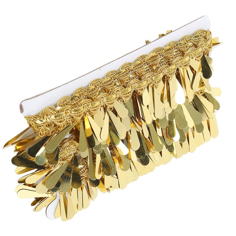 Waist Chain Gold Metal Applique Glitter Elastic Sequin Water Drop