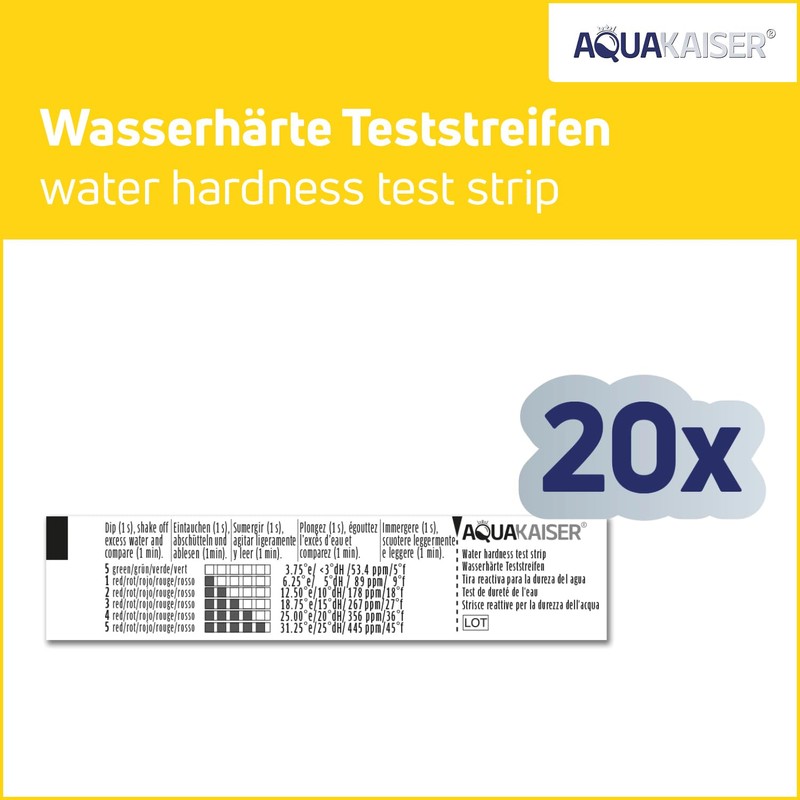 Water Hardness Test Strips °dH - Pack of 20 -