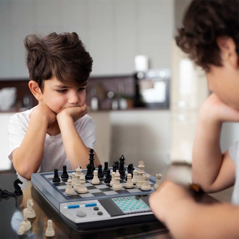 iCore Electronic Chess Set Pro Black: Talking Tutor, Learning Tactics,