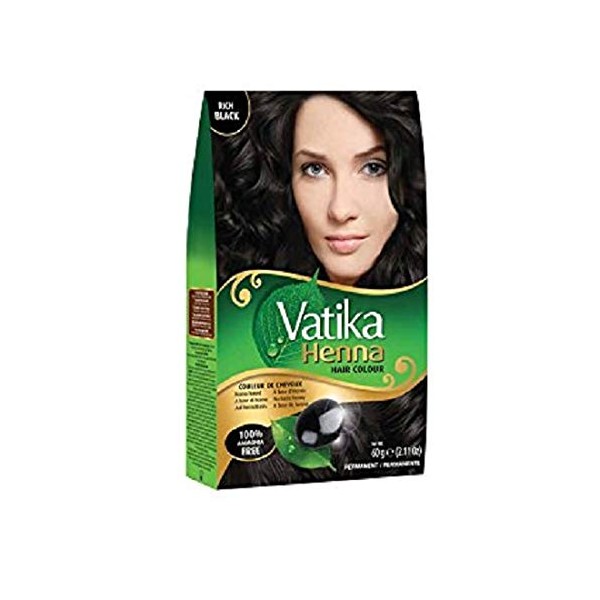 Vatika Henna Hair Colour Rich Black 100% Ammonia Free 6