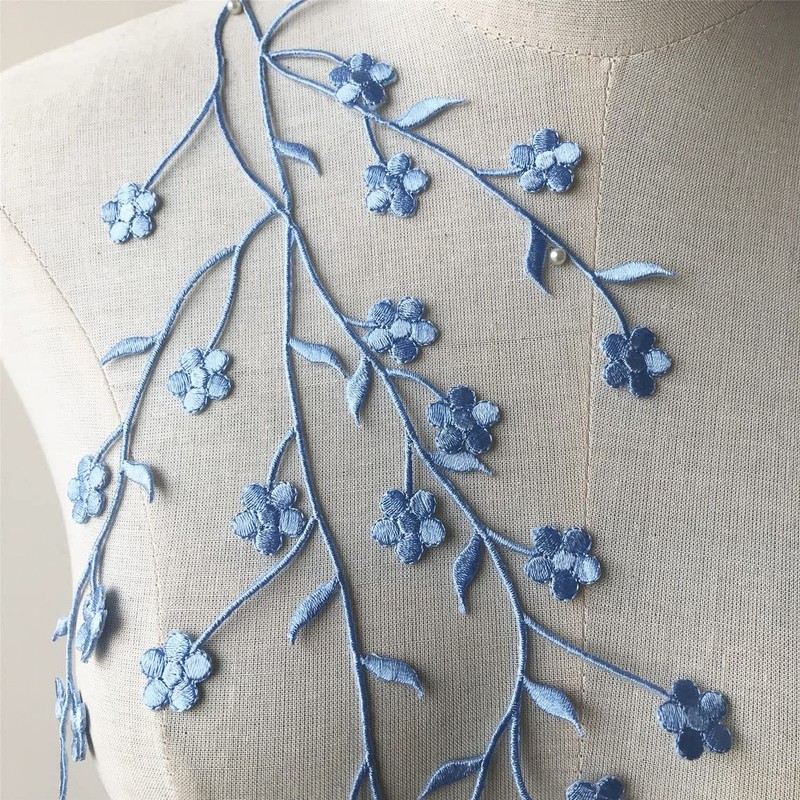 Selene Iron on Applique Embellishment Flower Leaf Vines Embroidery Applique