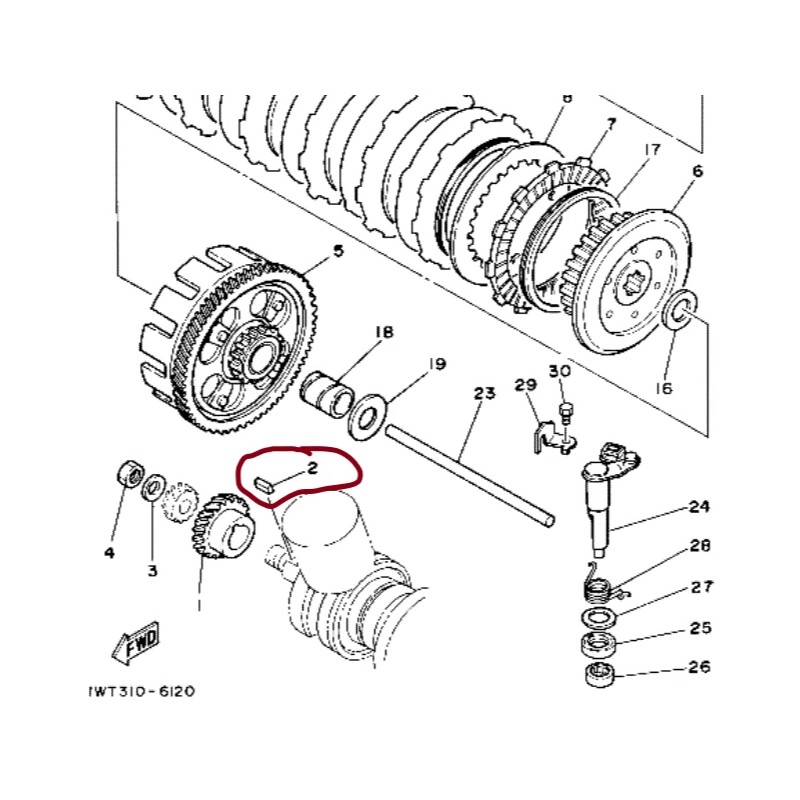 YAMAHA CRANKSHAFT GEAR STRAIGHT KEY,350 BANSHEE,R5,XS1