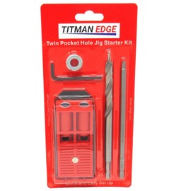 Twin Pocket Hole Jig Kit with Driver and Drill Bit Titman Edge ETPHJBPHEX