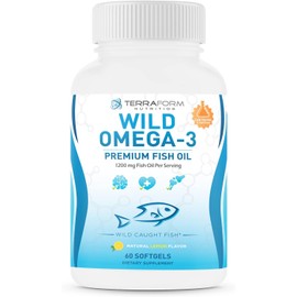 Aceite de pescado Omega 3 de triple potencia, 2400 mg, sin hierbas, sabor a limón, sin OMG, sin gluten y sin soja, 30 días