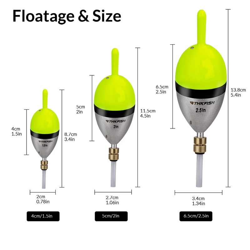 THKFISH Fishing Bobber Slip Bobber Fishing Floats for Crappie Balsa