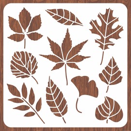 INFUNLY Plant Wall Stencils Leaves Large Stencils for Painting 12x12 Autumn Leaf Flower Reusable Stencils for Crafts for Painting on Wood Paper Canvas Furniture Home Decor