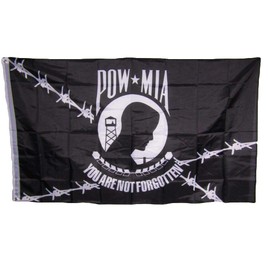 Trade Winds 3x5 Powmia POW MIA Prisoner of War Never Forgotten Barb Barbed Wire Flag 3'x5' Premium Fade Resistant