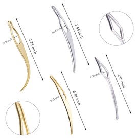 SHEHARUHI 8 Pcs Interlocking Tools for Locs Sisterlock Retighten Dreadlock Crochet Needle for Hair Extensions Styling Tools (Gold, Silver)
