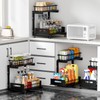 Under Sink Organizer, 2-Tier Pull Out Cabinet Drawer with Adjustable