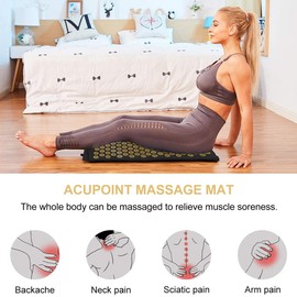 Hemoton 2pcs Yoga Massage Mat Acupoint Massage Cushion Pillow Lightweight Washable Portable Design for Full Body Muscle Relief Materials for Home Travel