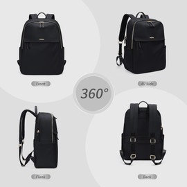 GOLF SUPAGS Women's Backpack Casual Daypack for Work Travel College Backpack Purse Fits 15.6 Inch Notebook, black