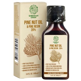 Siberian Pine Nut Oil with Pine Cedar Resin Pure Natural 100% Extra Virgin Cold Pressed 100 ml