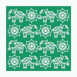 Elephant Self-Adhesive Silk Screen Printing Stencils, Blossom Flowers Reusable Screen Stencil for Crafts Bohemian Style Screen Printing Mesh Stencils Painting on Wood,T-Shirt,Tablecloth,Table,Wall