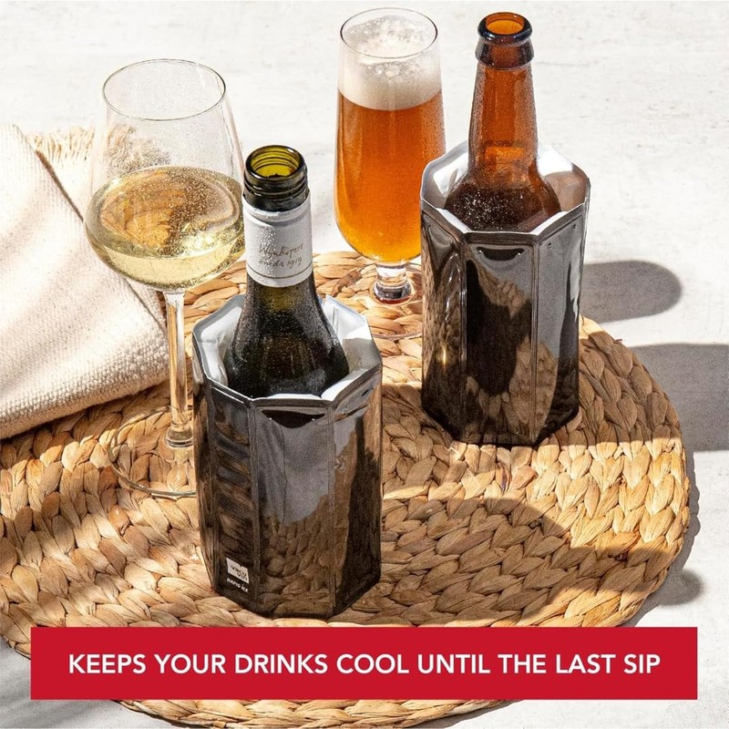 Vacu vin Rapid Ice Mini Black (Foldable Bottle Cooler)
