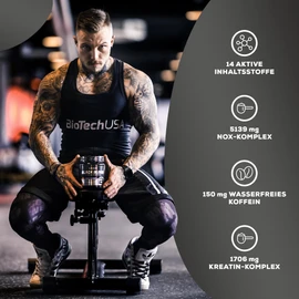 BioTechUSA Black Blood NOX+ | Pre Workout Formula | With Caffeine, Creatine, Tyrosine | Sugar Free | 12 oz | Tropical Fruits