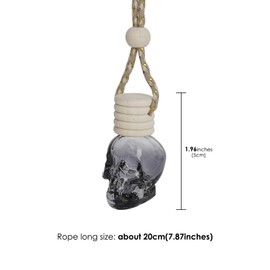 JANKOW Skull Air Freshener Car Hanging, Car Air Freshener Car Diffuser Bottles, Refillable Perfume Bottles Pendant Auto Interior Decor for Essential Oils Fragrance Aromatherapy Bottle Ornament (6 Pcs)