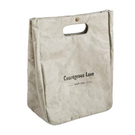 Queen-b Lunch Bag, Cold Insulation, Stylish, Scandinavian Cute, Bento Bag, Insulated Bag, Kraft Paper Design, Food Bag, Large Capacity, Aluminum, Office Work, School, Excursion, Picnic (Gray)