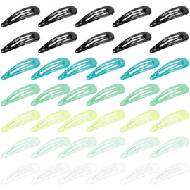 XCZYN 40 Pieces Hair Clips 2 Inch Multicolor Mini Non-Slip Clip Hair Accessories Metal Hair Clips for Women Little Girls Ladies Hair Styling (40 Pieces, Green)