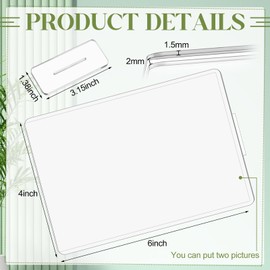 Weysat 12 Pcs Acrylic Clear Picture Frame with Base Double Sided Acrylic Desktop Photo Display for Film Mini Picture Home Office Tabletop Display Ornaments(4 x 6,Vertical)